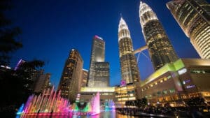 Evening city scene near an academic conference in Kuala Lumpur